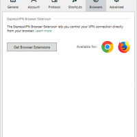 ExpressVPN browser settings in Windows app