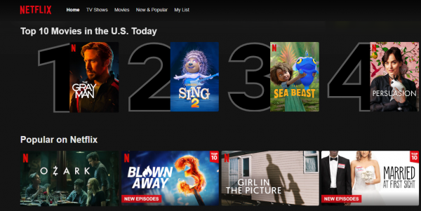 top 10 netflix movies in the US today