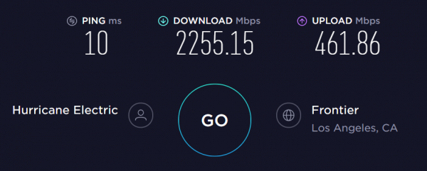 Speedtest.net results without a VPN